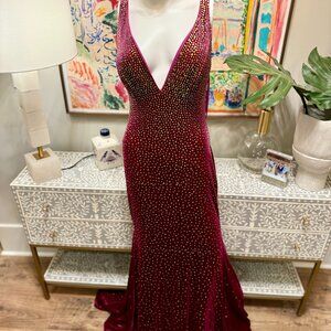 Velvet Embellished Gown